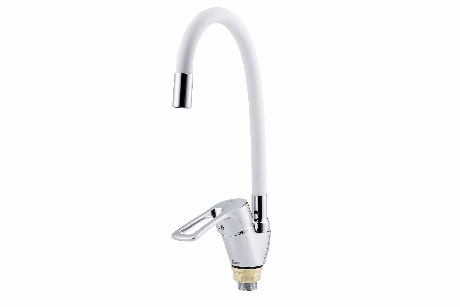 

Смеситель FAUZT FZs-833-W129 тип См-МОЦБА для кухни гибкий излив, Хром / белый, W129