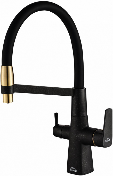 

Смеситель Steel Hammer SH 818-6 BLACK BR для кухонной мойки, Черный / бронза