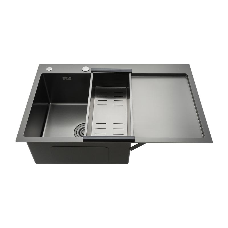 

Мойка кухонная Gappo GS7850-6L с коландером, графит, GS7850-6L