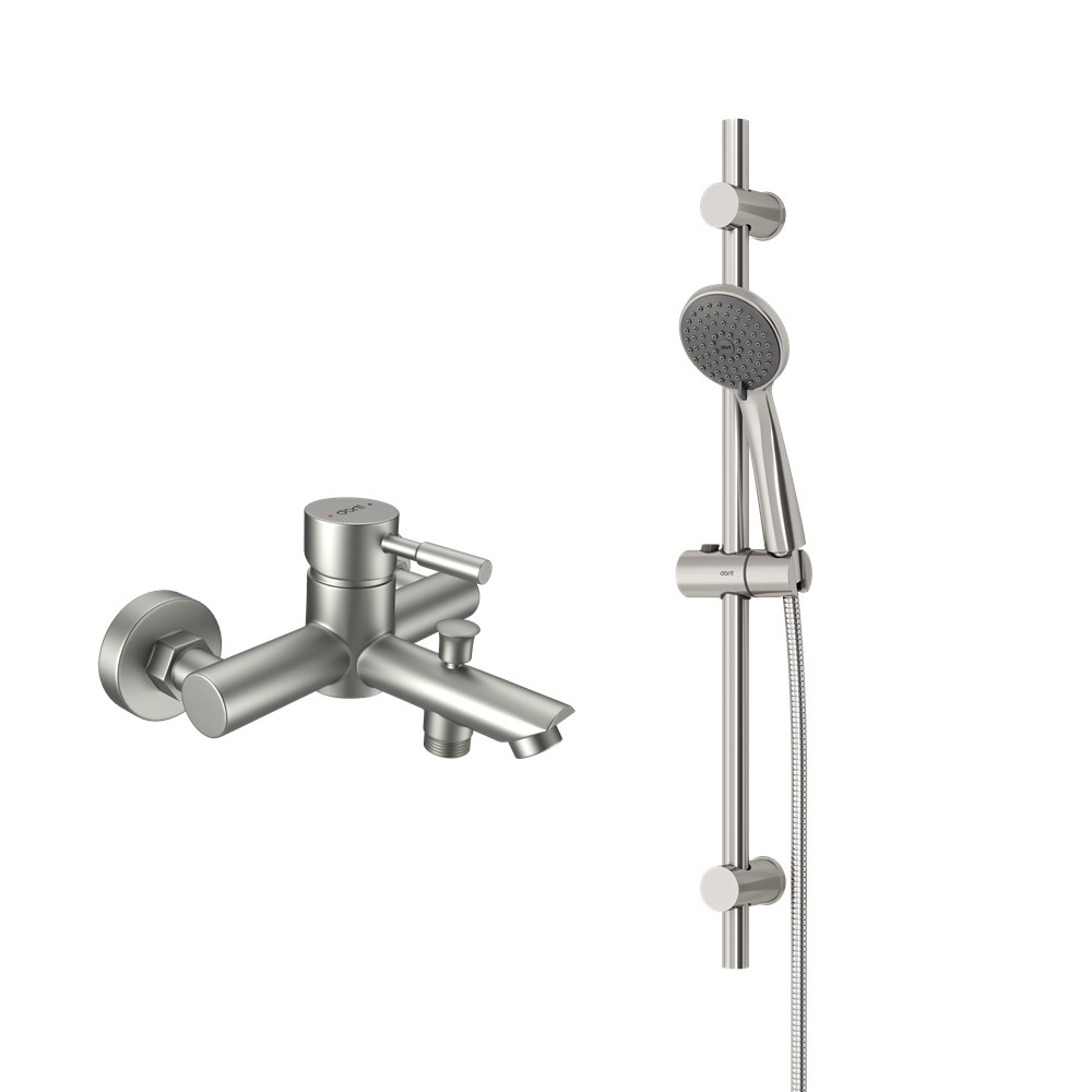 

Смеситель для ванны с душем Dorff Logic NEW D0103030SS нержавеющая сталь, D0103030SS
