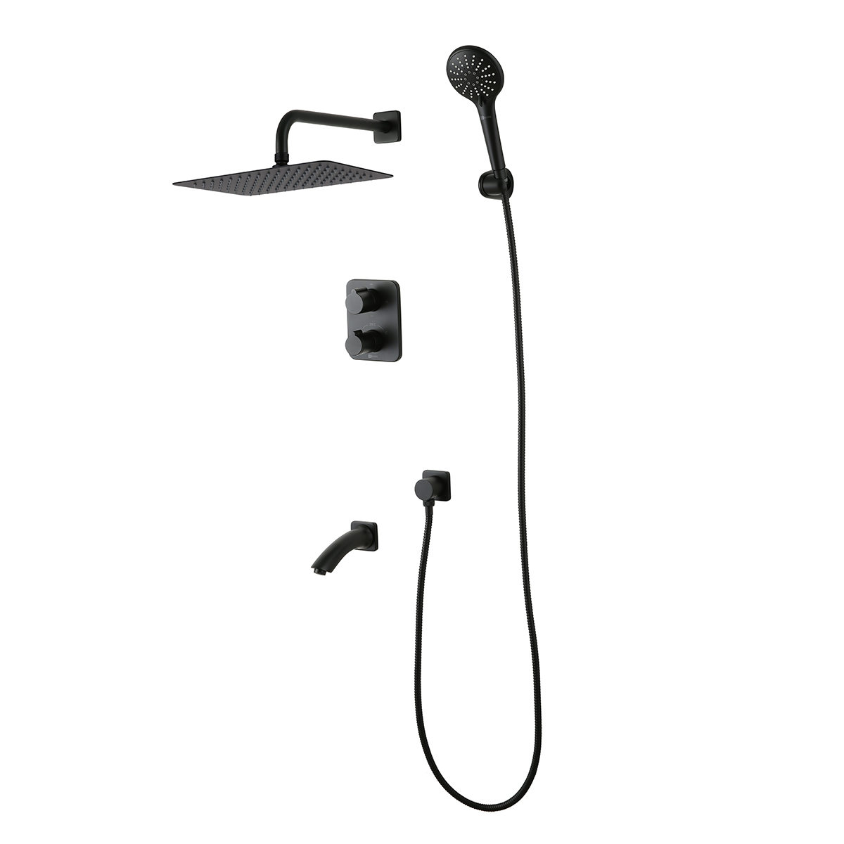 

Душевой комплект Lemark Bronx LM3742BL белая матовая, Черный, LM3742BL