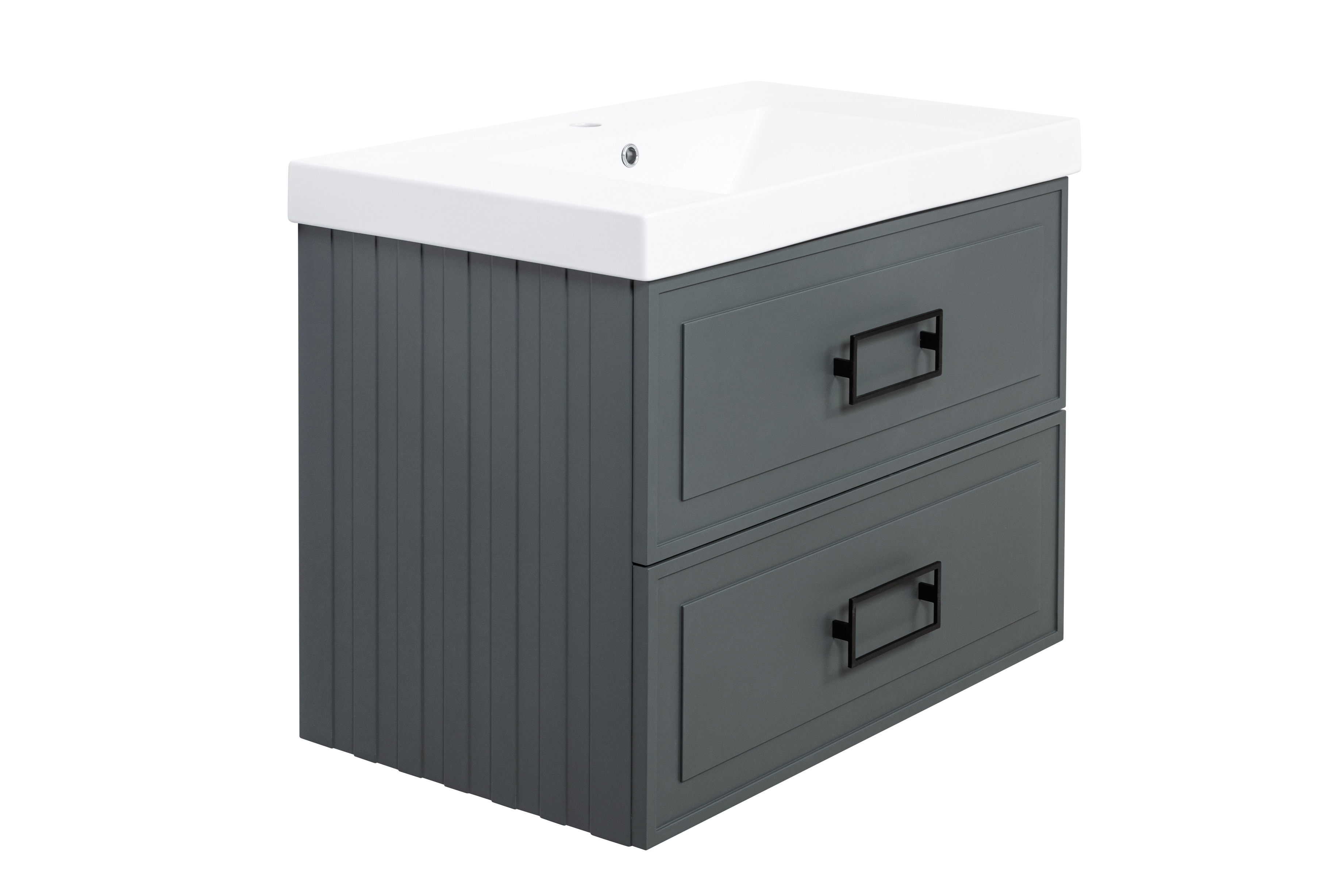

Тумба с раковиной La Fenice Cubo TWIN Grigio 80 серая, Серый, Cubo TWIN Grigio 80
