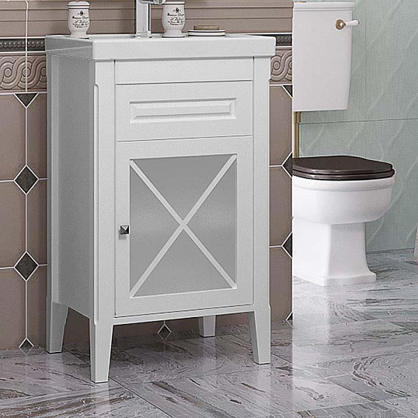 

Тумба с раковиной Opadiris Палермо 50 R белая матовая, Белый, Палермо 50 R
