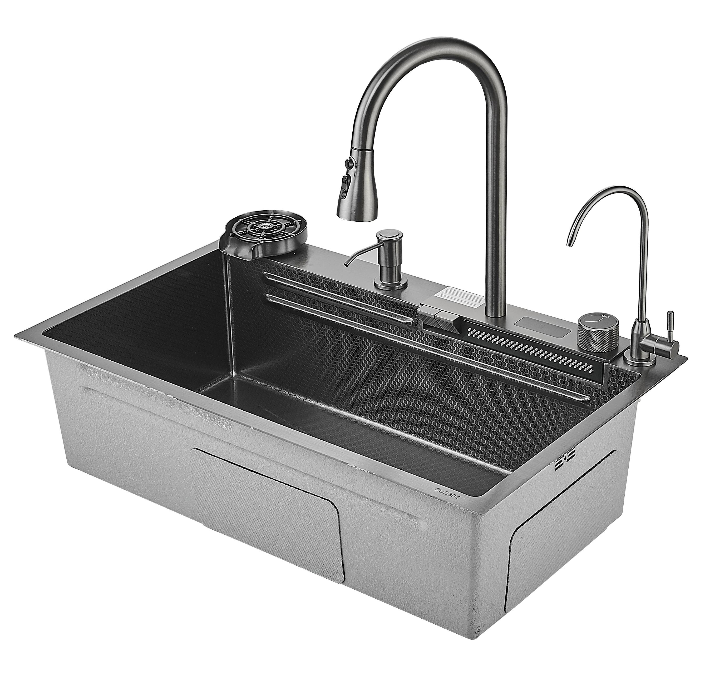 

Мойка кухонная Savol S-SC002Q многофункциональная, с водопадом, графит, S-SC002Q