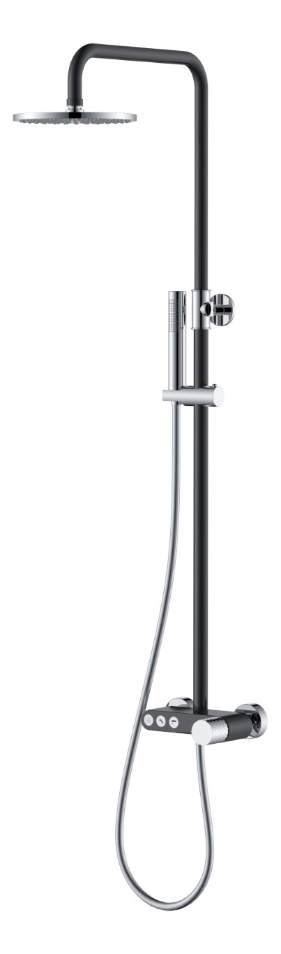 

Душевая стойка Boheme Stick 128-BCR черная, хром diamond, Черный, Stick 128-BCR