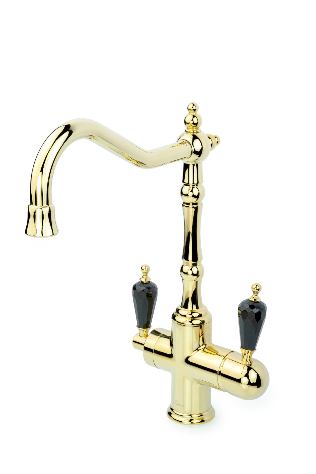 

Смеситель для кухонной мойки Boheme Kitchen 112-BSW tradizionnale oro с черным кристаллом Swarovski, Золото, 112-BSW