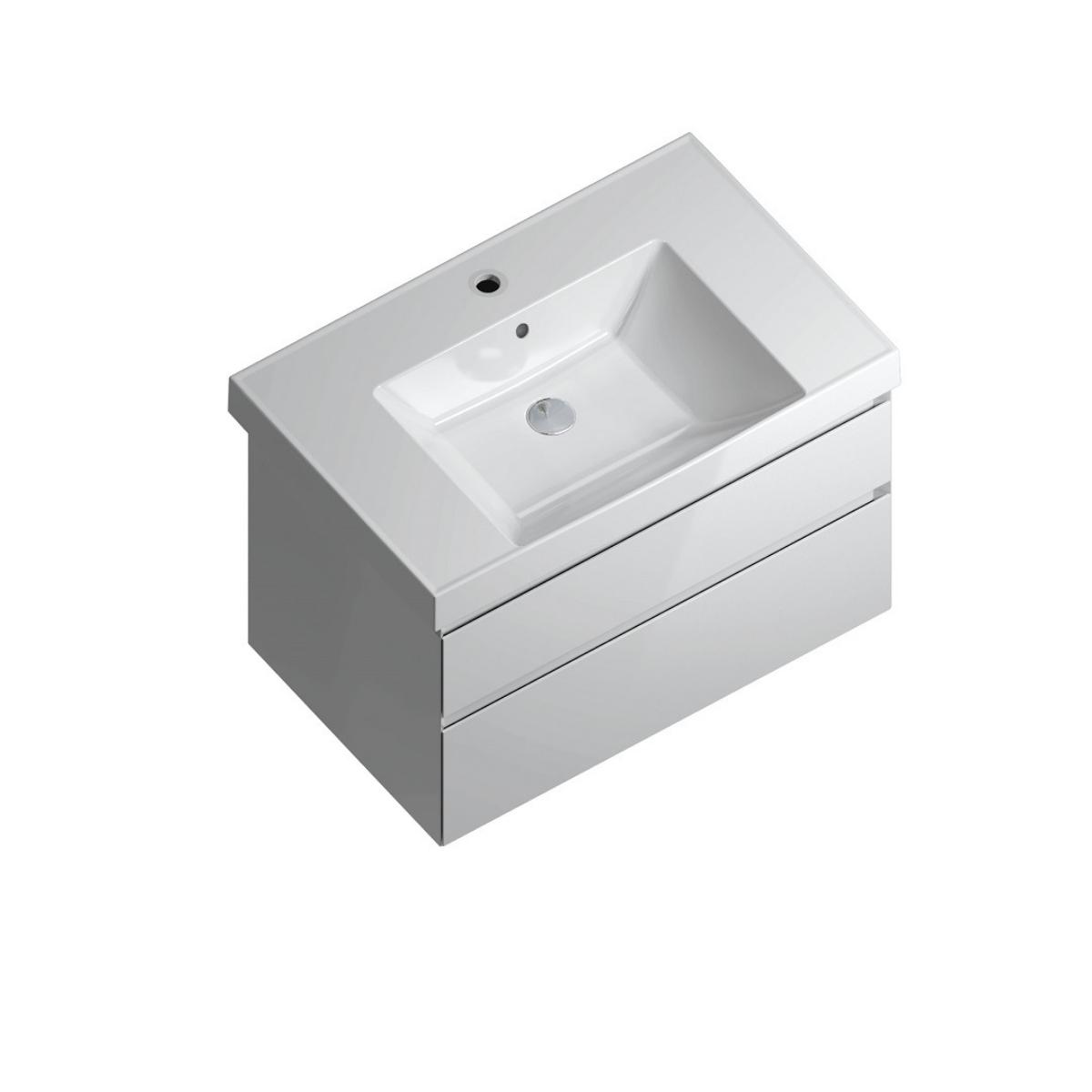 

Тумба с раковиной Kerama Marazzi Cubo 80 подвесная, белая матовая, Белый, Cubo 80