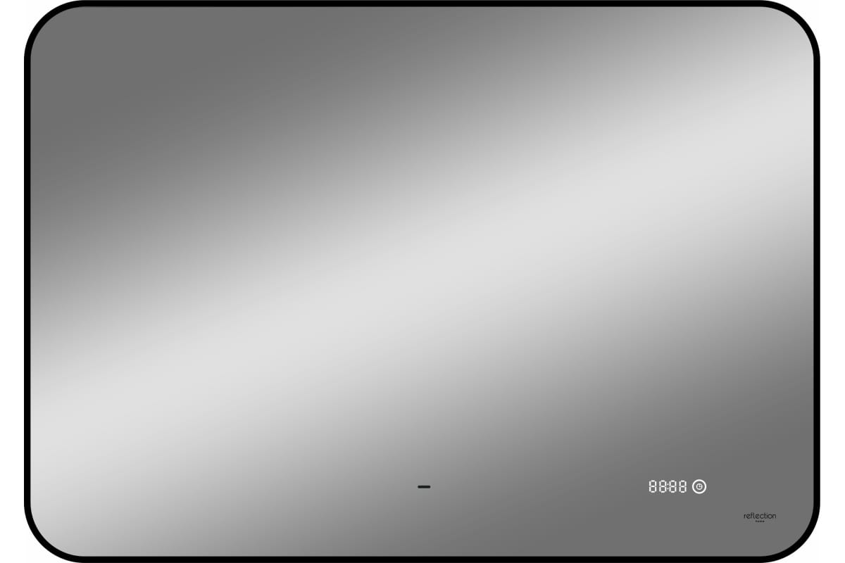 

Зеркало Reflexion Black View 100х70 с подсветкой, бесконтактным сенсором, диммером, часами, черной окантовкой, Черный, Black View RF4004BV