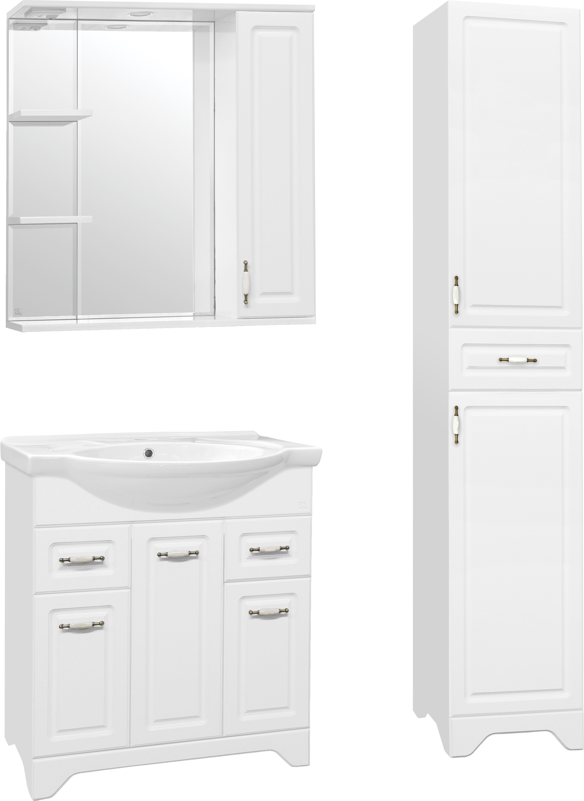 

Мебель для ванной Style Line Олеандр-2 75 Люкс, белая, Белый, Олеандр-2 75