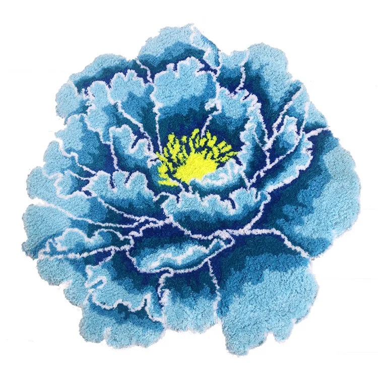 

Коврик Carnation Home Fashions Peony Flower Blue 73x73, Синий, Peony Flower Blue