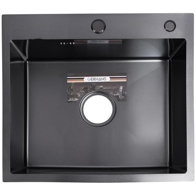 

Мойка кухонная Gerhans K3 6050B встраиваемая графит, 6050B