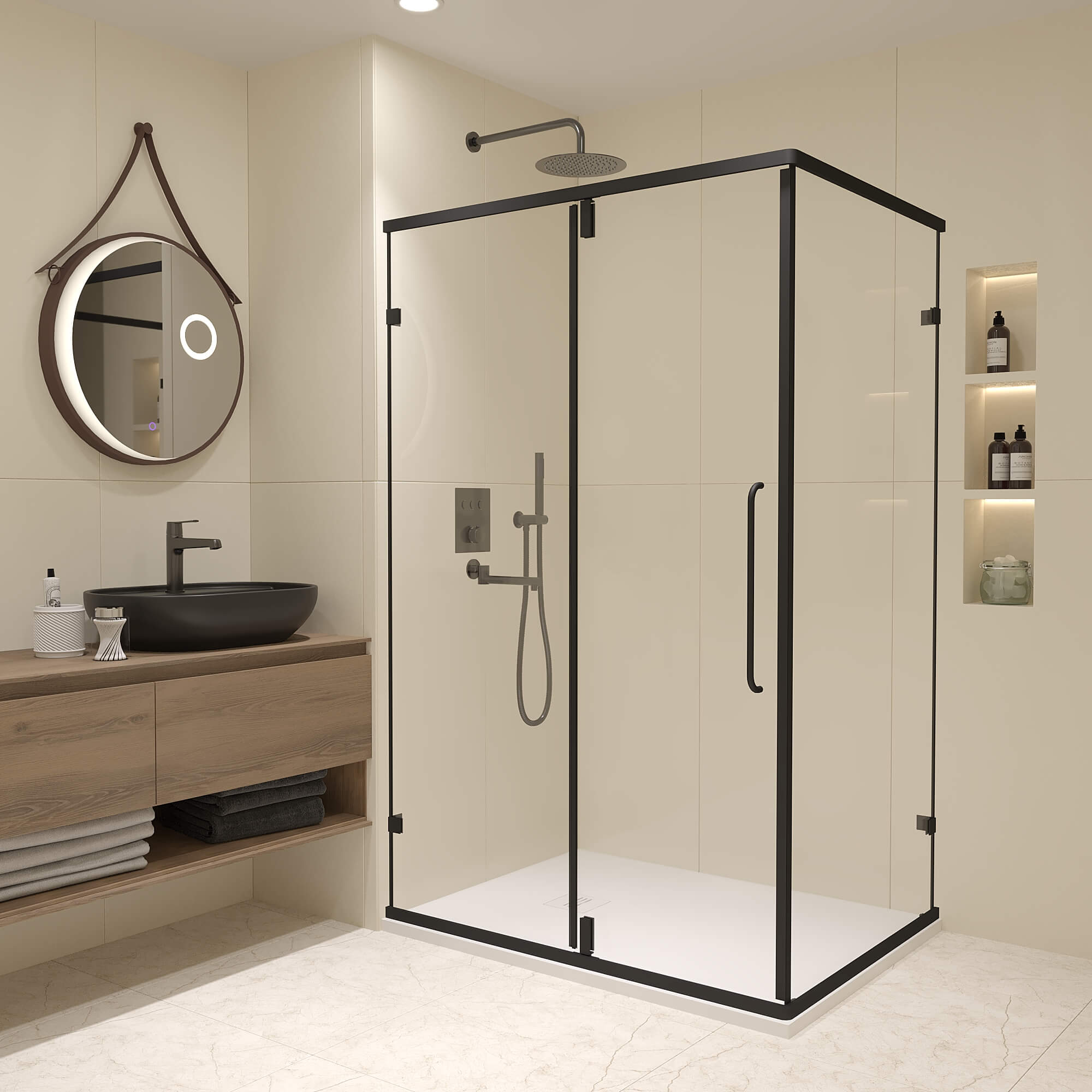 

Душевой уголок RGW Classic CL-046B 100х90 профиль черный, стекло прозрачное, CL-046B