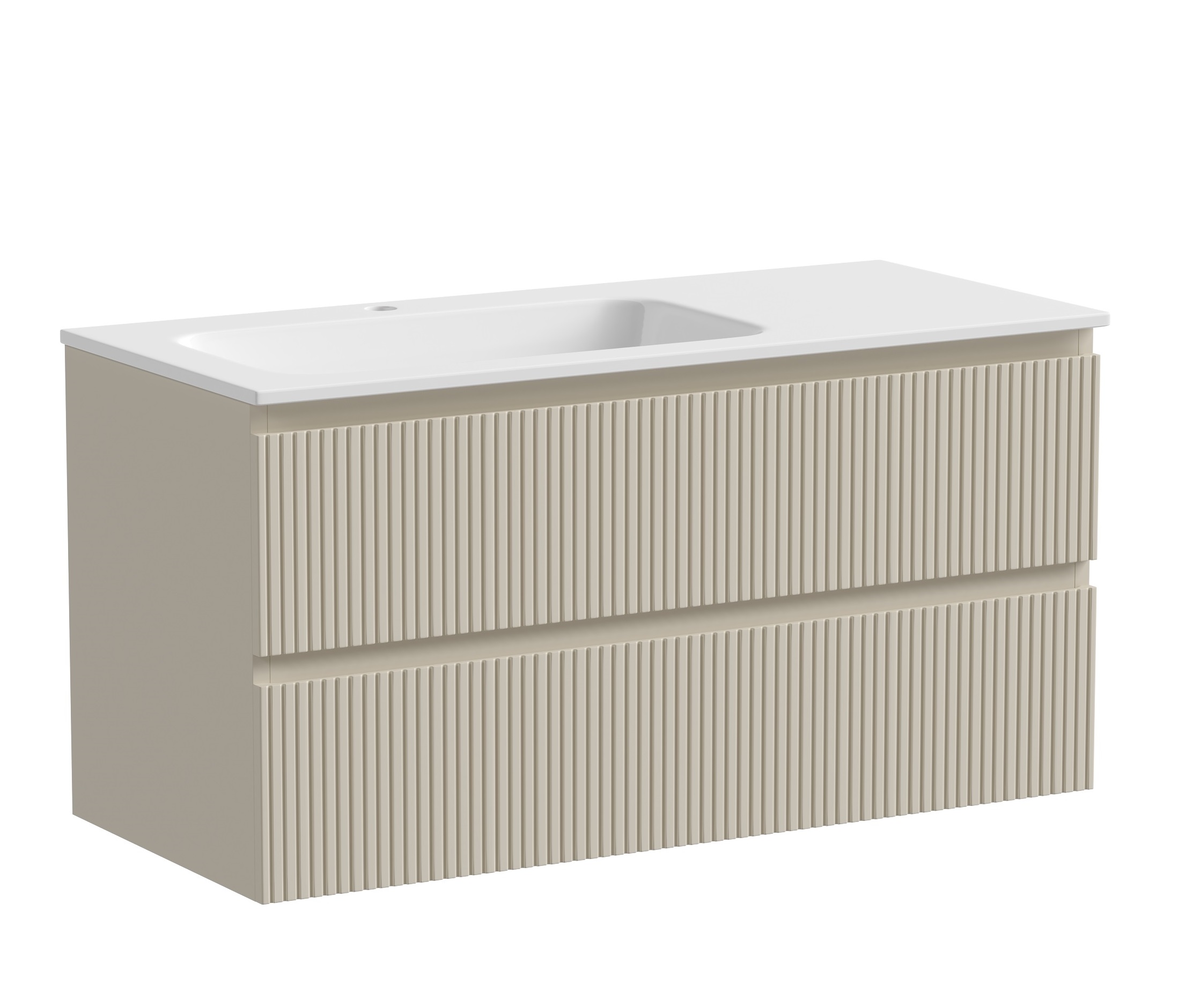 

Тумба с раковиной Sancos Snob T 100 SNT100LCE левая, 2 ящика, Beige Soft, Серый, Snob T 100