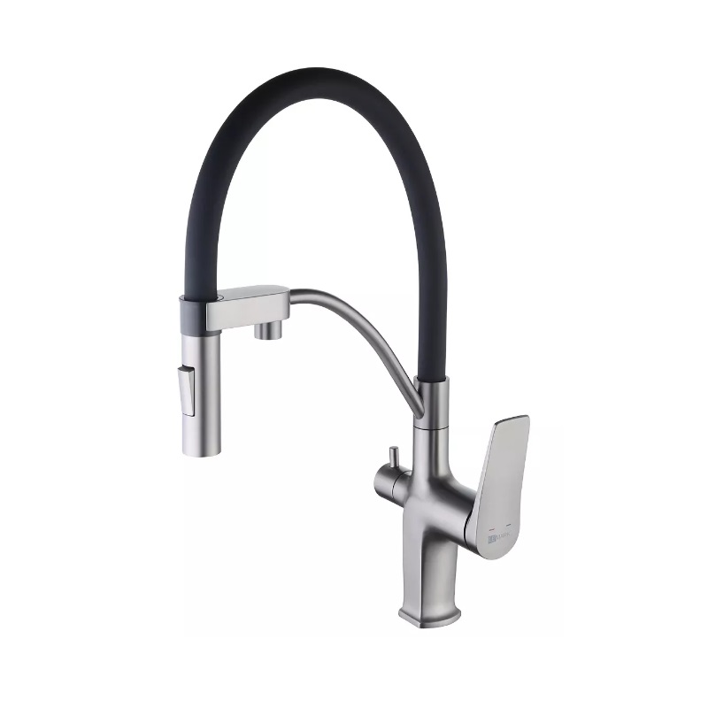 

Смеситель для кухонной мойки Lemark Bronx LM3761GM графит, Черный / хром, LM3761GM