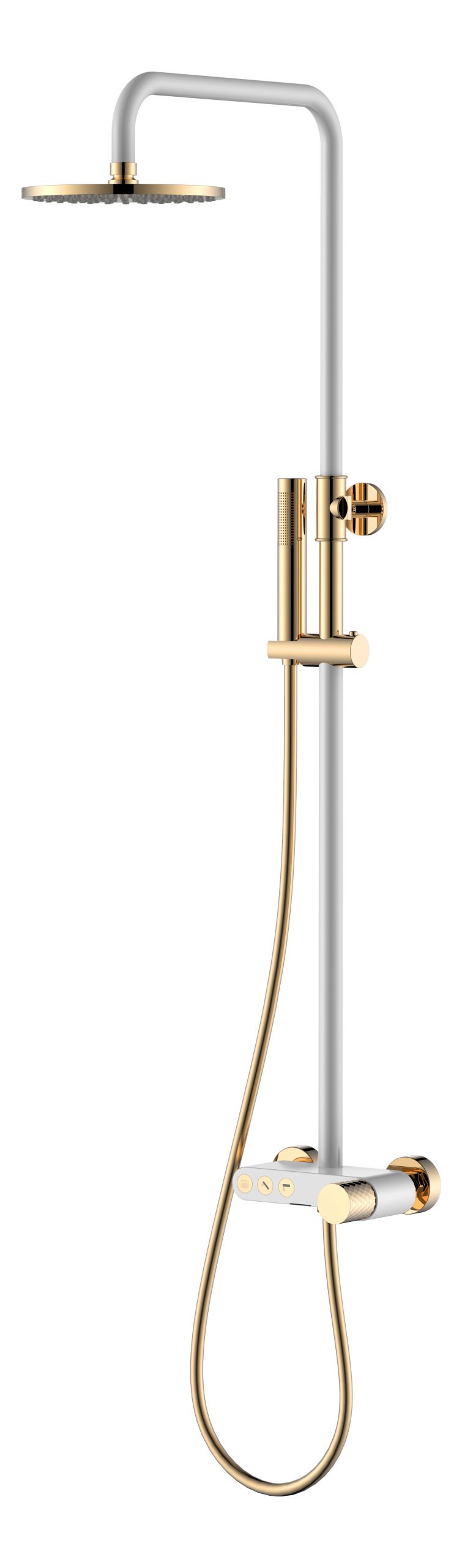 

Душевая стойка Boheme Stick 128-WG белая, золото diamond, Белый, Stick 128-WG