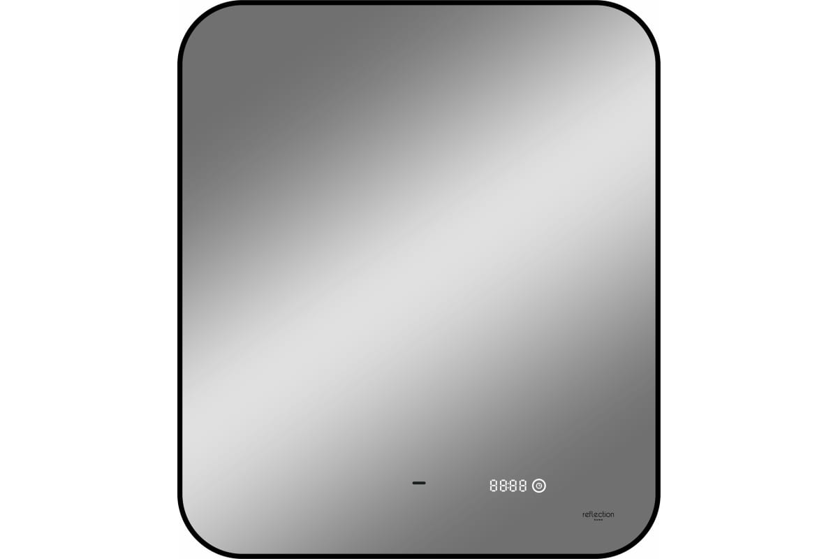 

Зеркало Reflexion Black View 60х70 с подсветкой, бесконтактным сенсором, диммером, часами, черной окантовкой, Черный, Black View RF4002BV