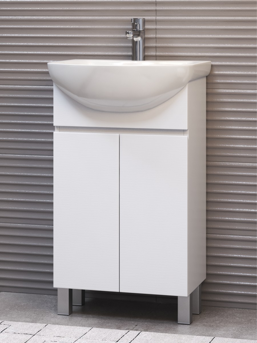 

Тумба с раковиной Vigo Wing 50 напольная, 2 двери, Белый, Wing 50