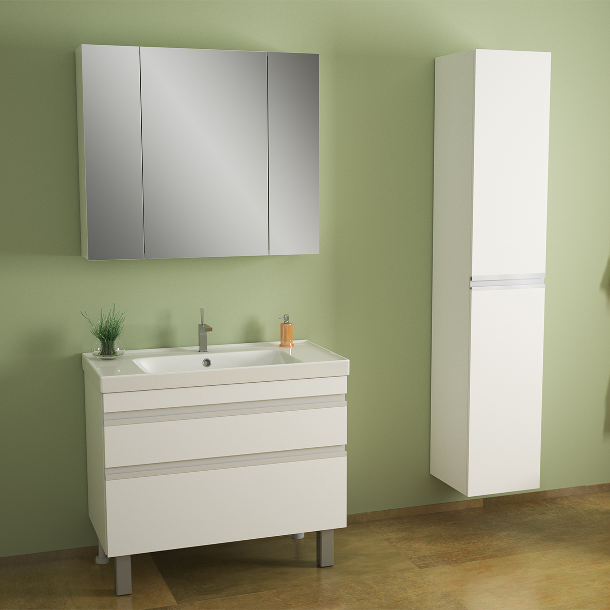 

Мебель для ванной комнаты Dreja.eco Grace Plus 90 белый глянец, Grace Plus 90