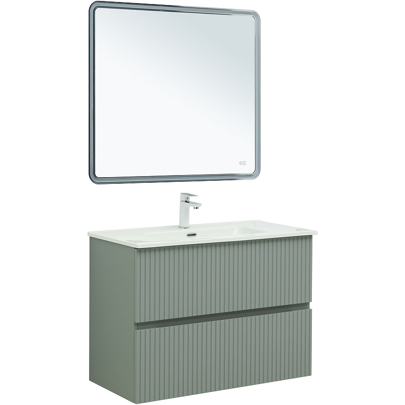 

Мебель для ванной Aquanet Джейн (Flat) 100 подвесная, мисти грин, 00335436