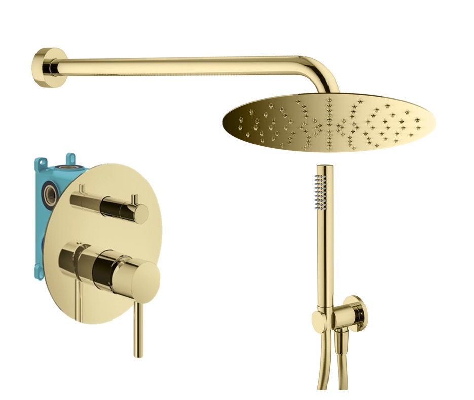 

Душевой комплект Plumberia Selection Ixo KITXO18OR золото 24к, Золотой, KITXO18OR