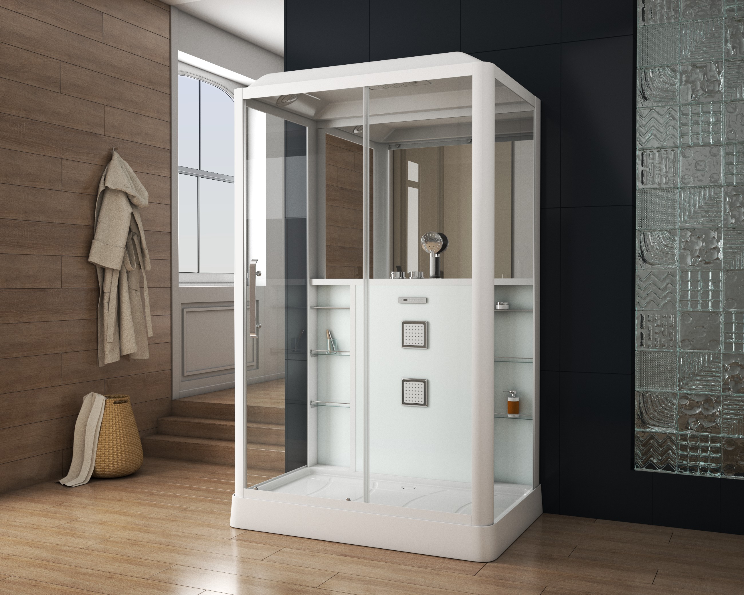 

Душевая кабина Grossman GR128 L 135x90x225 см белая, GR128L
