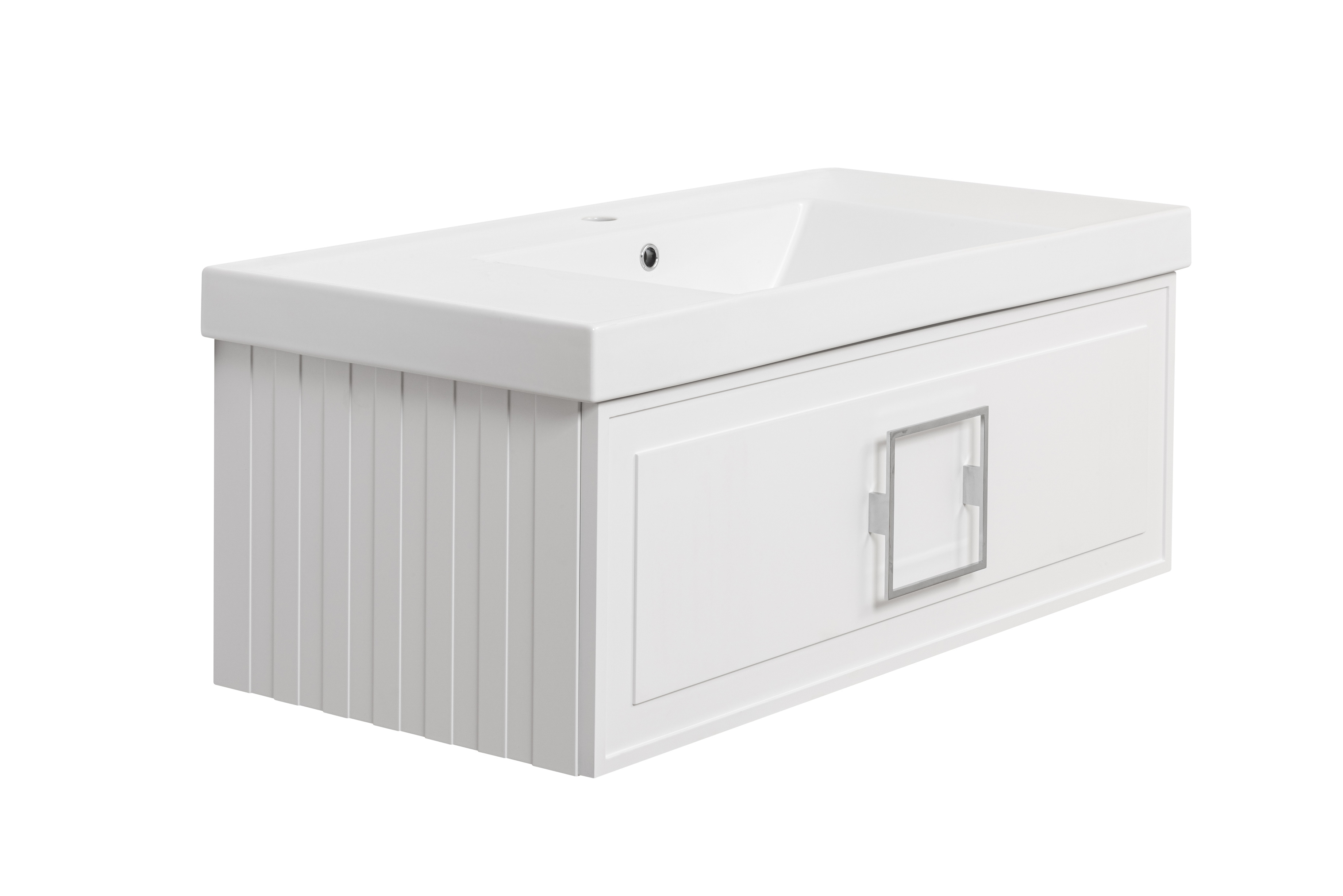 

Тумба с раковиной La Fenice Cubo Bianca 100 белая, Белый, Cubo Bianca 100