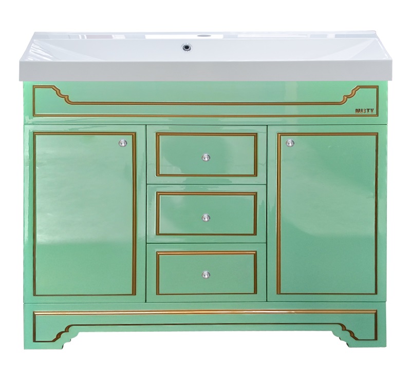 

Тумба с раковиной Misty Praga 105 с 3-мя ящиками, салатовый/патина, Praga 105 Л-Пра01105-0733Я