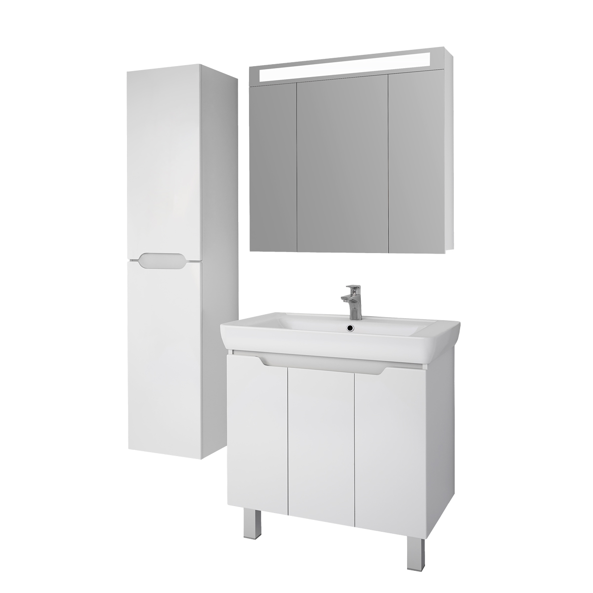 

Мебель для ванной комнаты Dreja Q Plus (D) 80 с дверками белый глянец, Q Plus (D) 80
