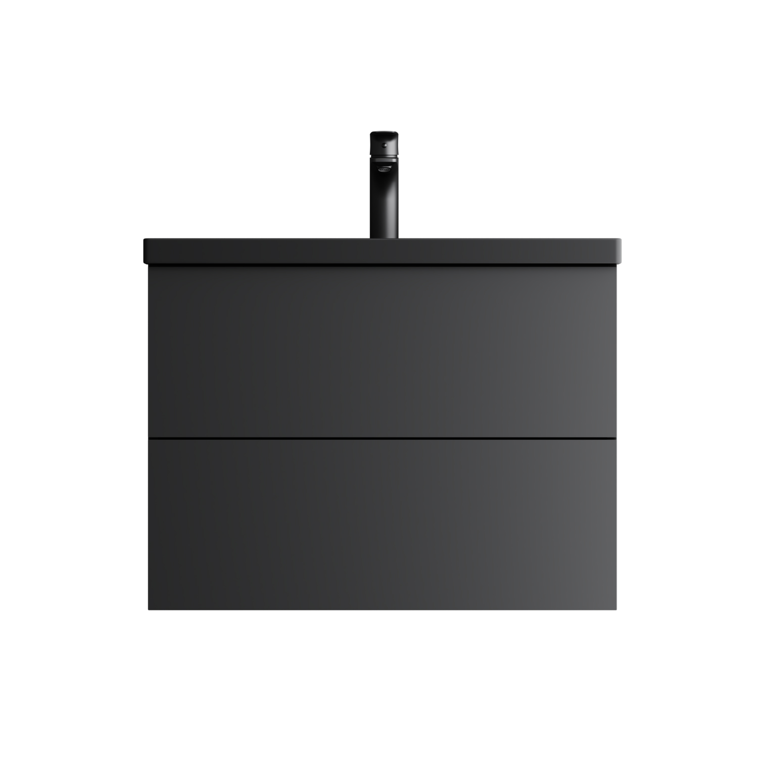 

Тумба с раковиной Am.Pm Gem 75 подвесная, 2 ящика, черный матовый, M90FHX07522BM