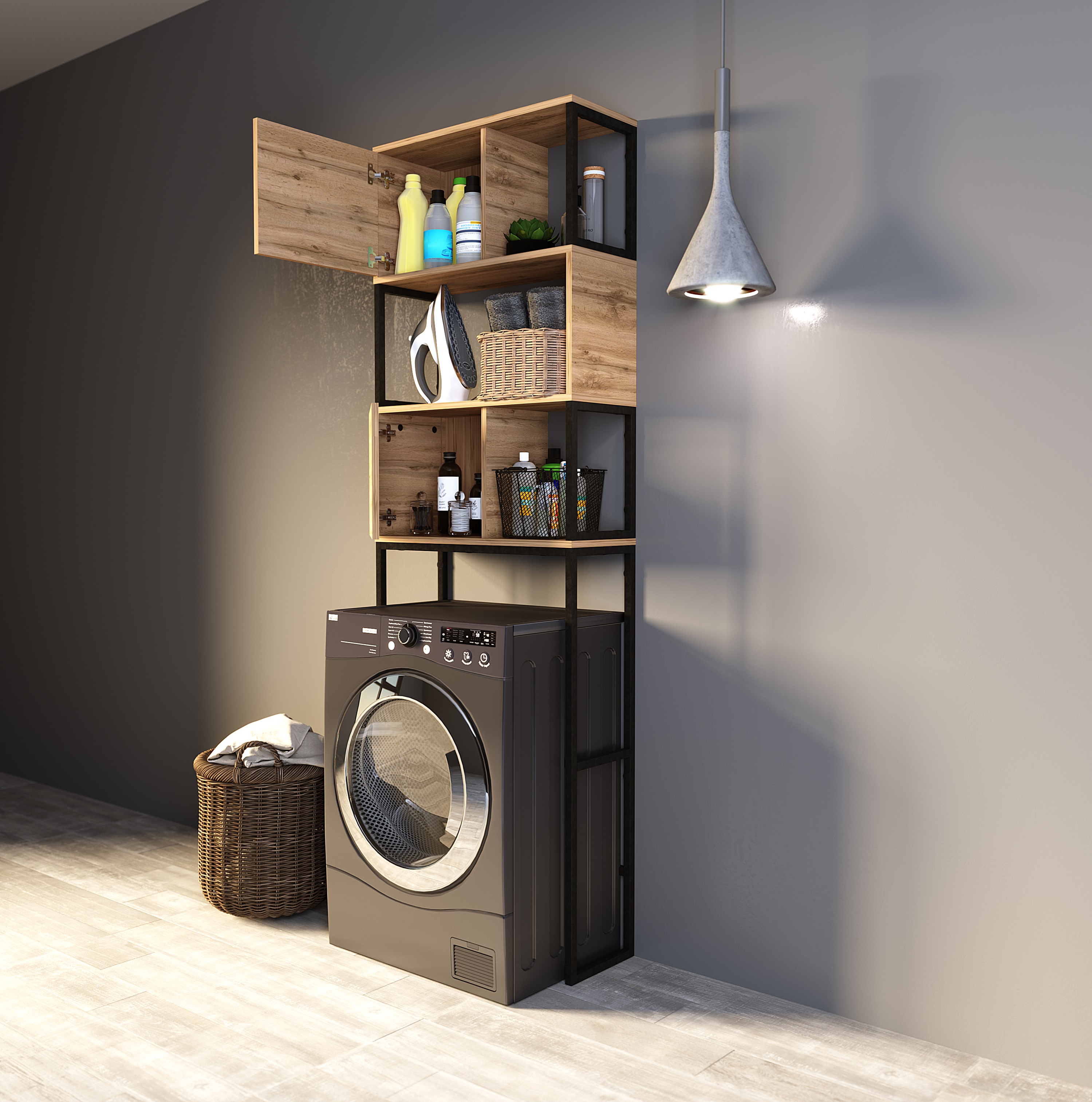 

Шкаф 1MarKa Grunge Loft 200*66 дуб вотан Ц0000005249, Светлое дерево, Grunge Loft Ц0000005249