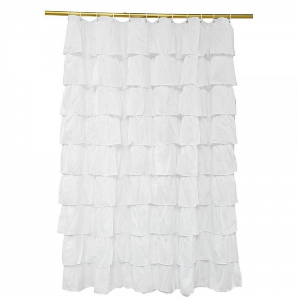 

Штора для ванной Carnation Home Fashions Beze BZE180W, Белый, Beze BZE180W