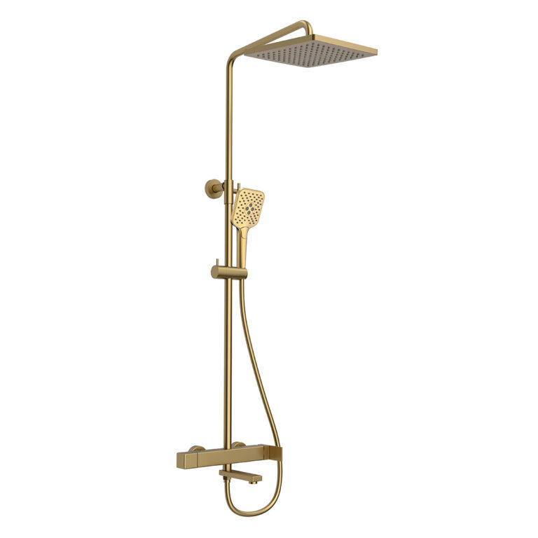 

Душевая стойка Vincea Cube VSFS-1C1BG брашированное золото, Золотой, VSFS-1C1BG