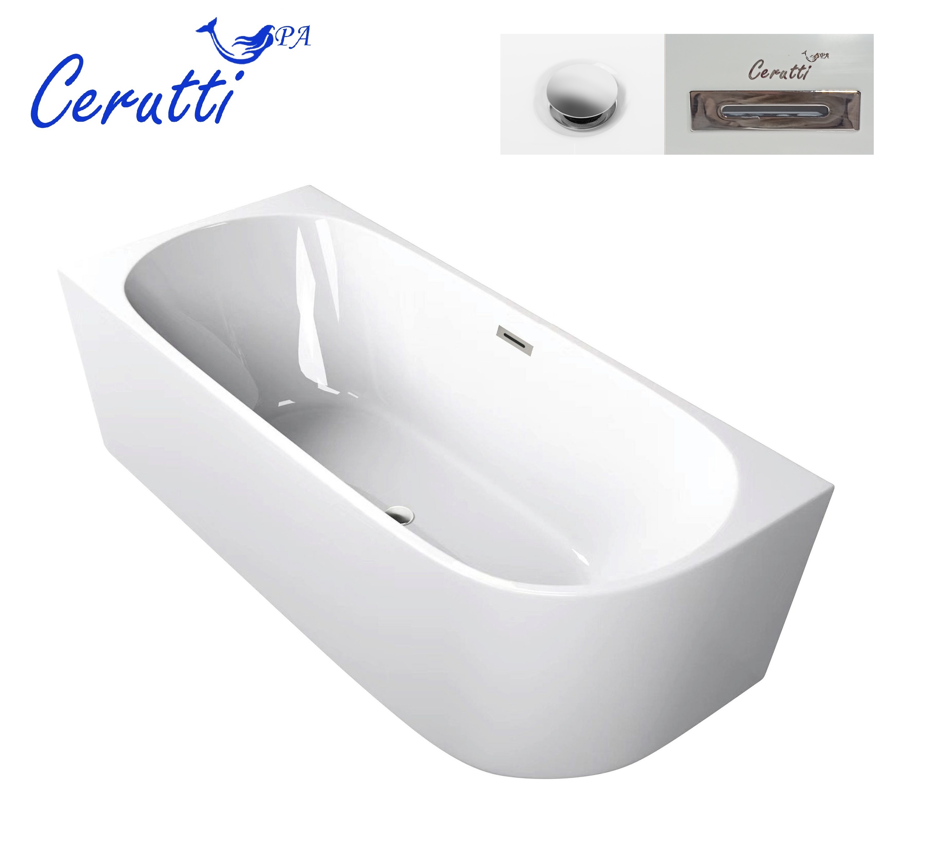 

Акриловая ванна Ceruttispa Ami L 170х75, Белый глянцевый, Ami L