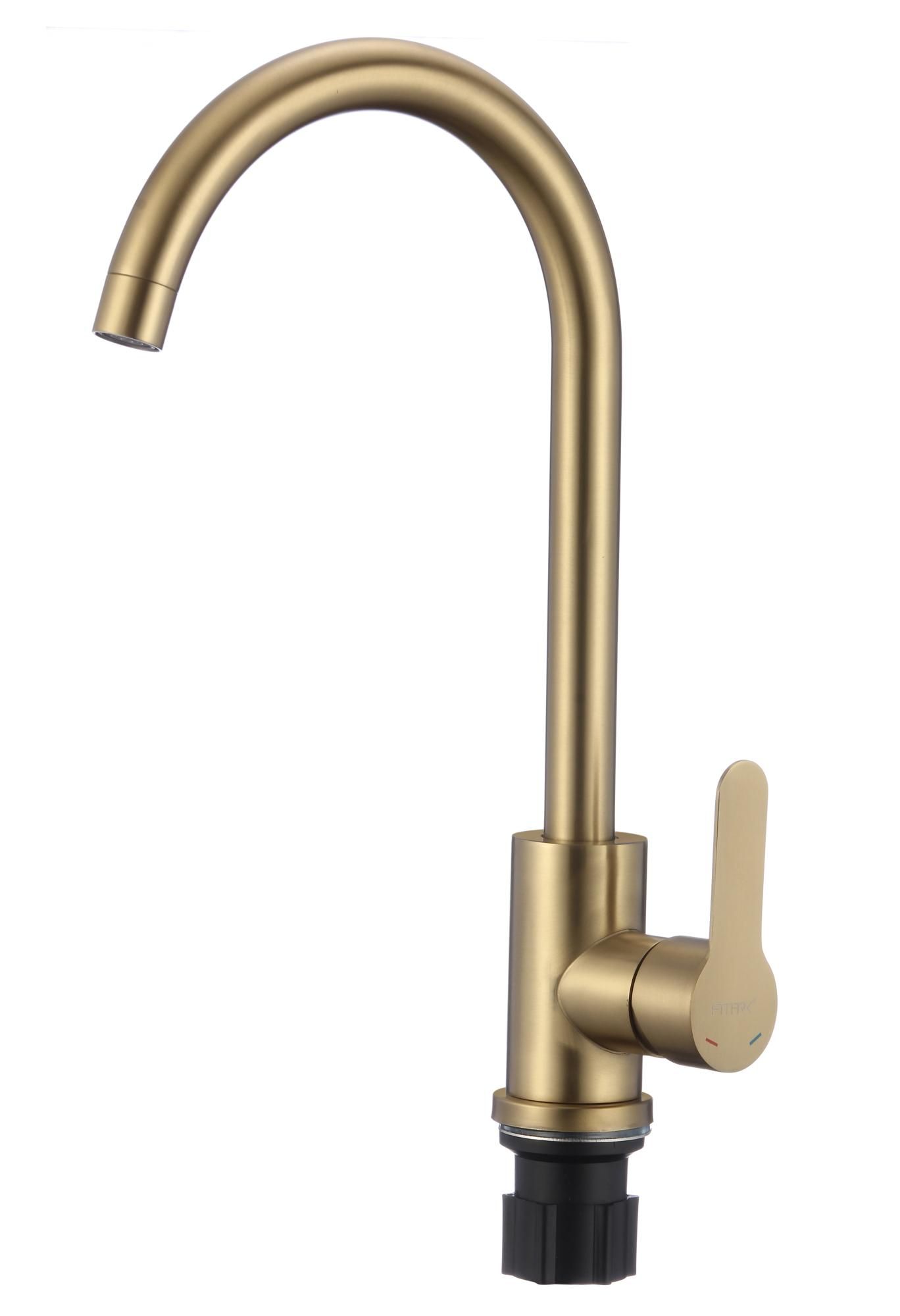 

Смеситель для кухонной мойки Fmark FS8232C золото матовое, FS8232C
