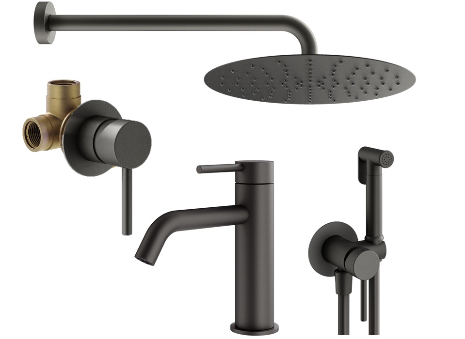 

Душевой комплект Plumberia Selection Ixo KITZXO01GR53 графит матовый, KITZXO01GR53