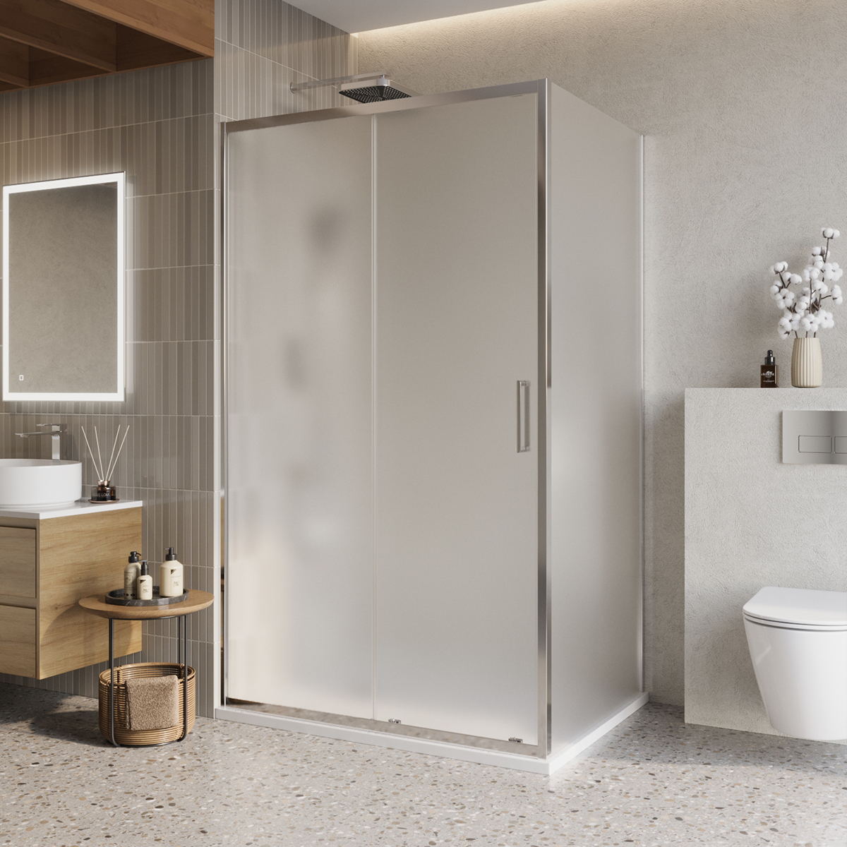 

Душевой уголок BelBagno Luce LUCE-AH-1-120/90-P-Cr 120х90 профиль хром, стекло матовое, LUCE-AH-1-120/90-P-Cr