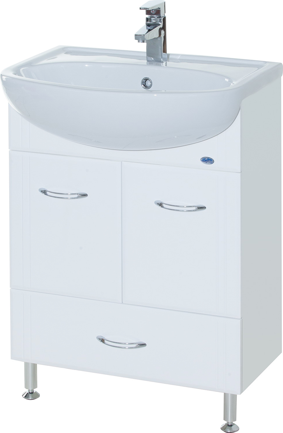 

Тумба с раковиной Bellezza Уют 55 с нижним ящиком белая, Белый, Уют 55