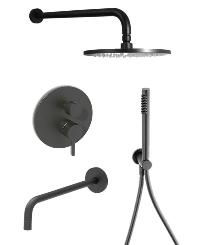 

Душевой комплект Paffoni Light KITLIQ019NO046KING черный матовый, Light KITLIQ019NO046KING