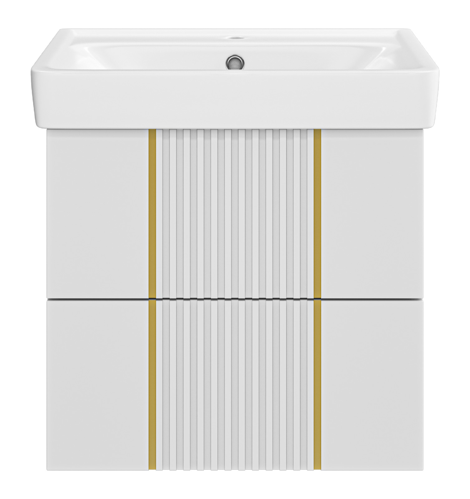 

Тумба с раковиной Brevita Vega 60 подвесная, белый/золото, Vega VEG-09060-0102Я