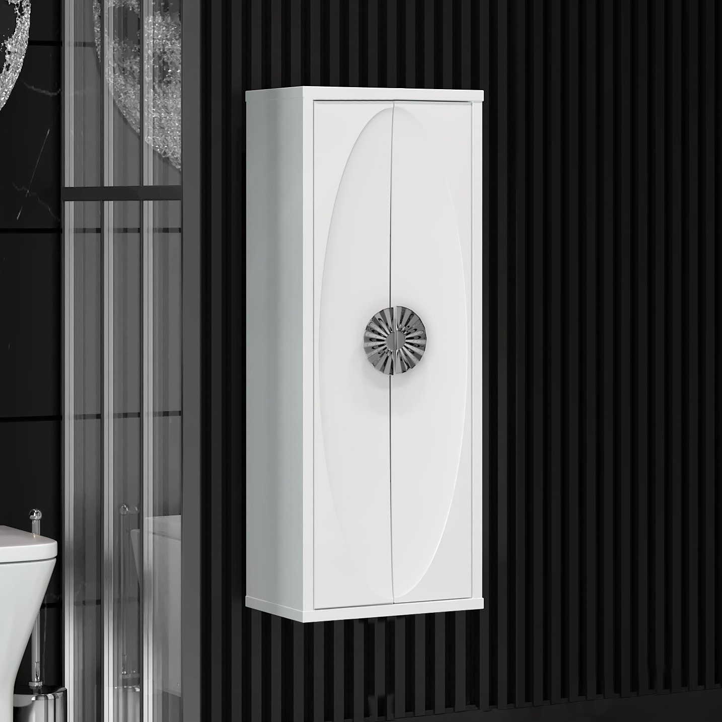 

Шкаф-пенал Opadiris Ибица подвесной, фурнитура хром, Белый