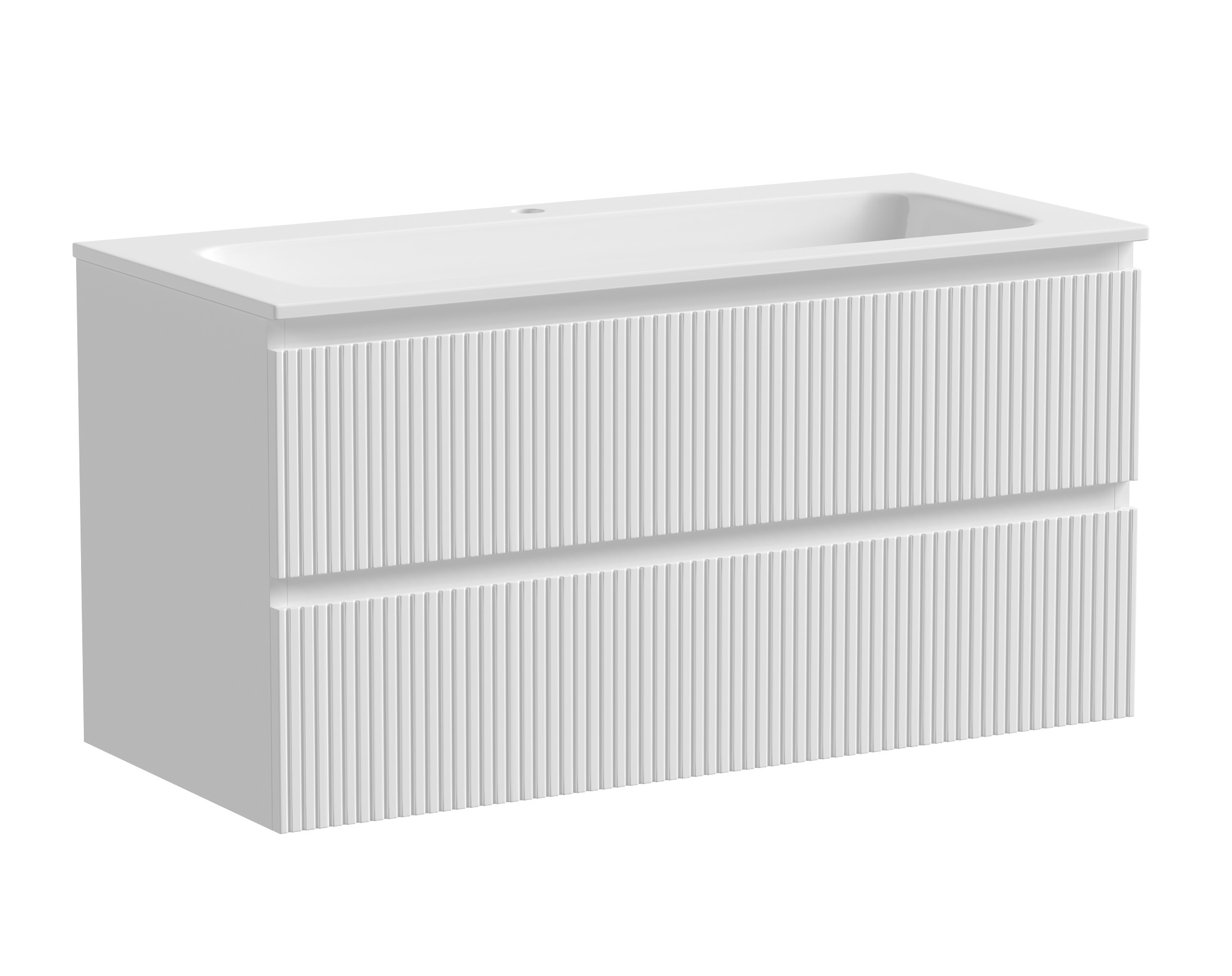

Тумба с раковиной Sancos Snob T 100 SNT100W 2 ящика, Bianco, Белый, Snob T 100