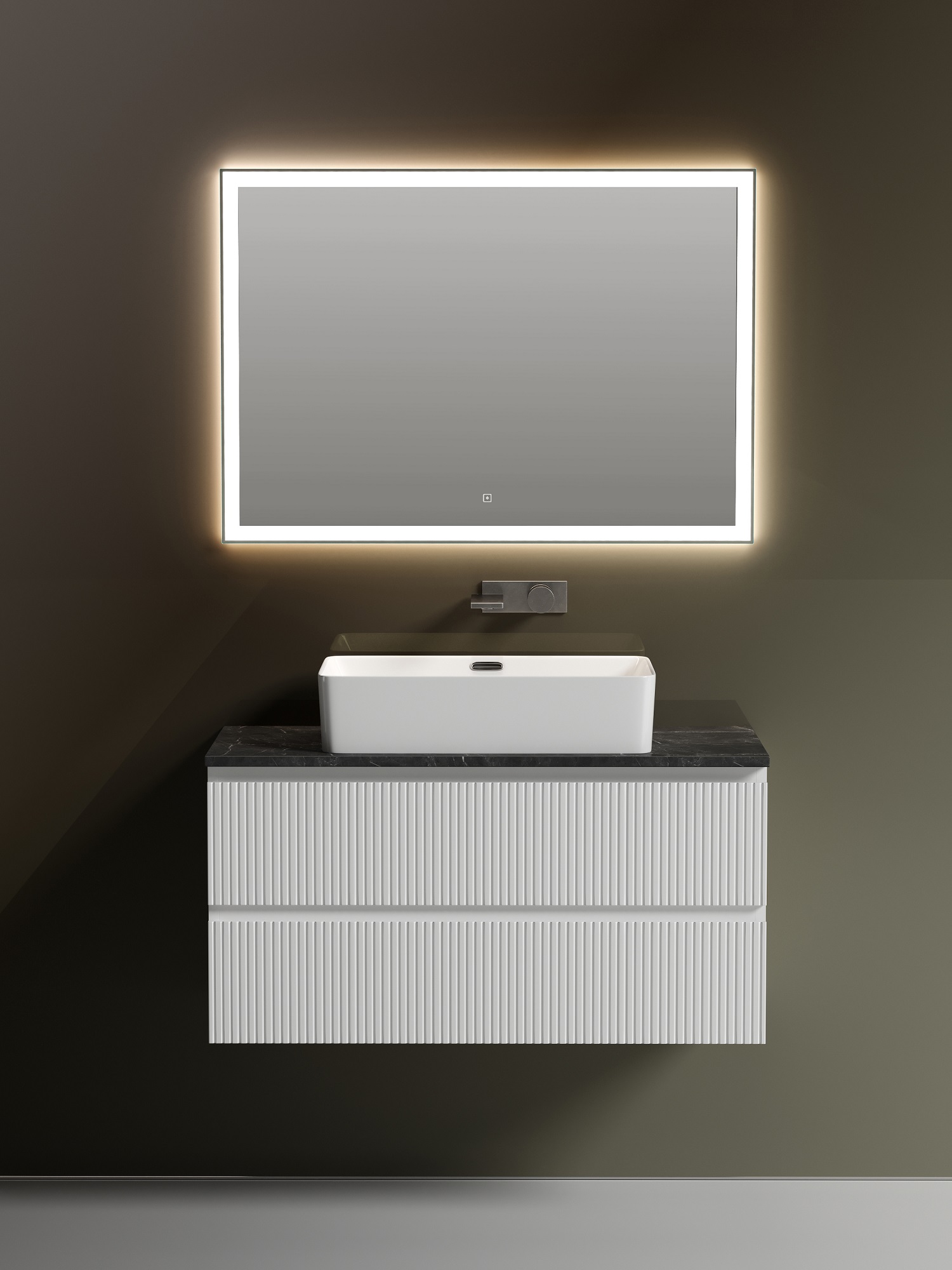 

Мебель для ванной Sancos Snob T 100 подвесная, столешница black sky, Bianco (без отверстия под смеситель), Белый, Snob T SNT100W