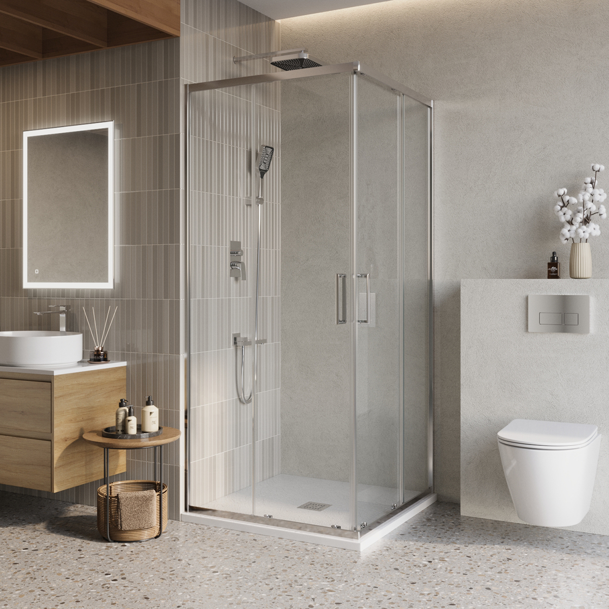 

Душевой уголок BelBagno Luce LUCE-A-2-80-C-Cr 80х80 профиль хром, стекло прозрачное, LUCE-A-2-80-C-Cr
