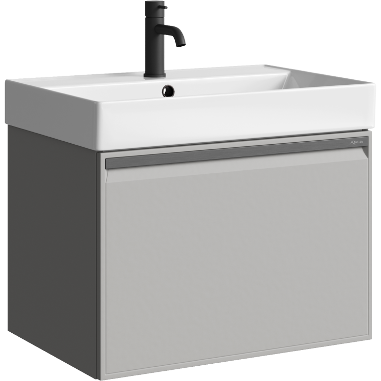 

Тумба с раковиной Aqwella Pure 66 подвесная, серый туман, Светло-серый
