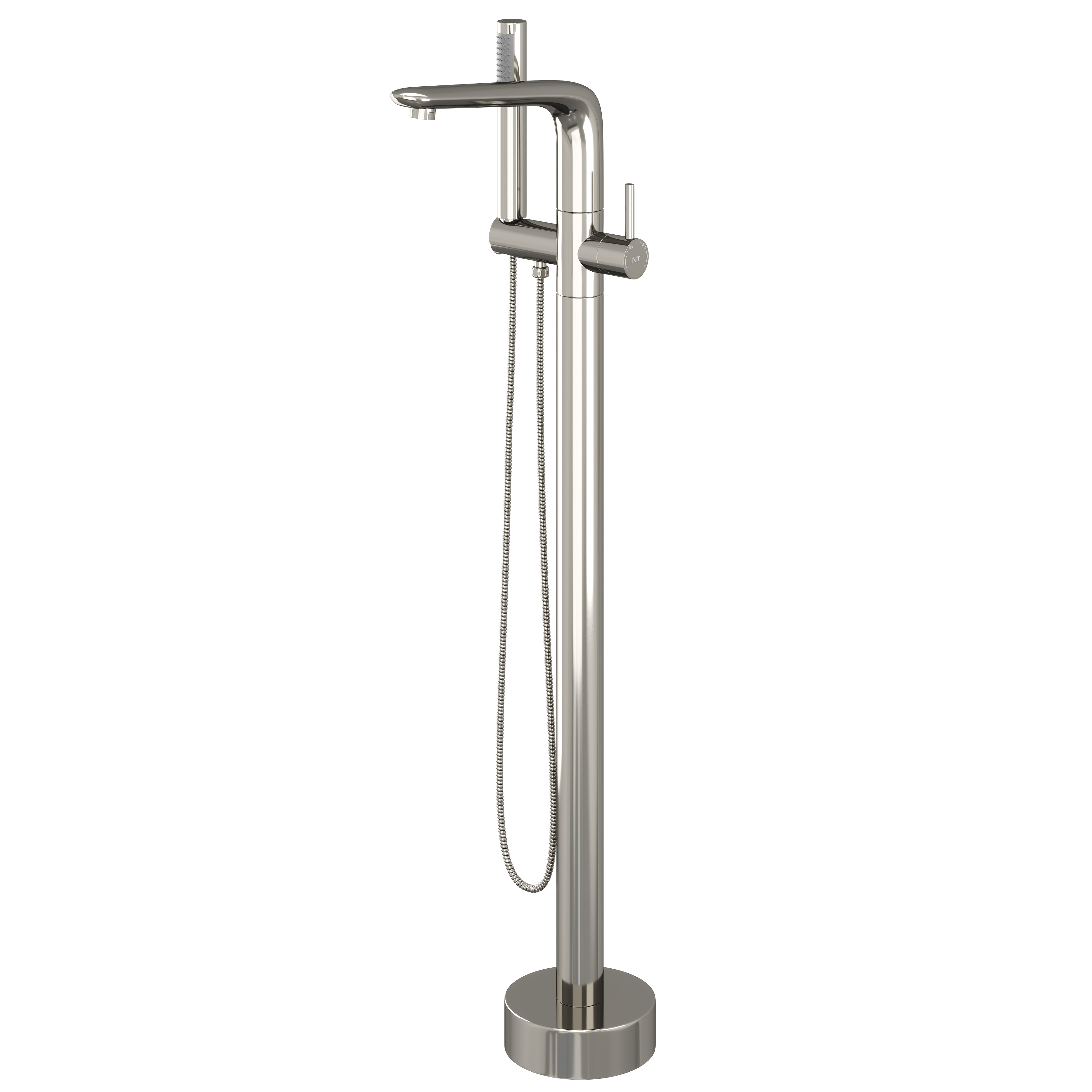 

Смеситель NT Bagno NT48031 Longi для ванны с душем напольный никель матовый, NT48031 Longi