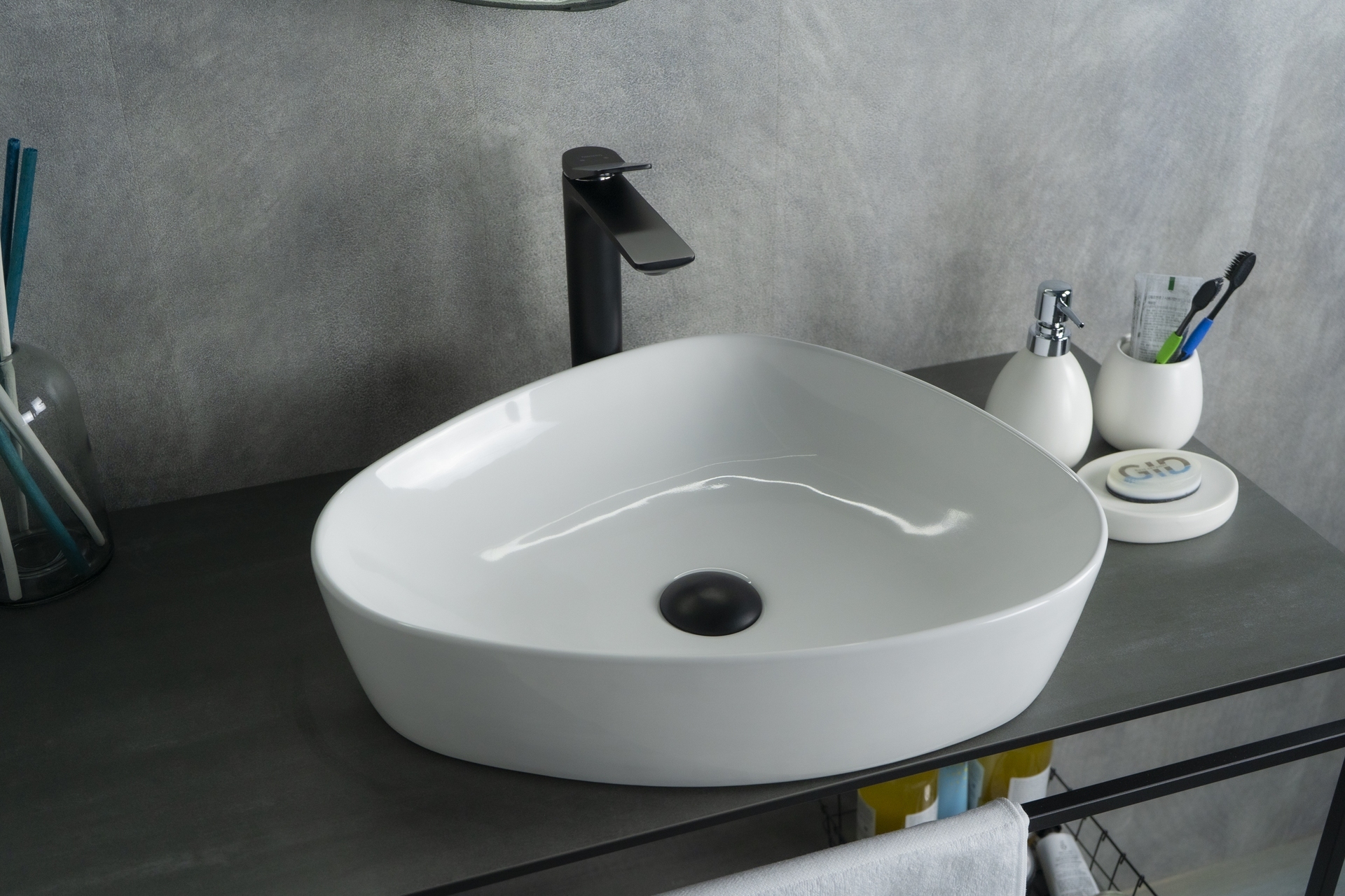 

Раковина Gid Creativo N9386 накладная 50х40 см, белая, Белый, Creativo N9386