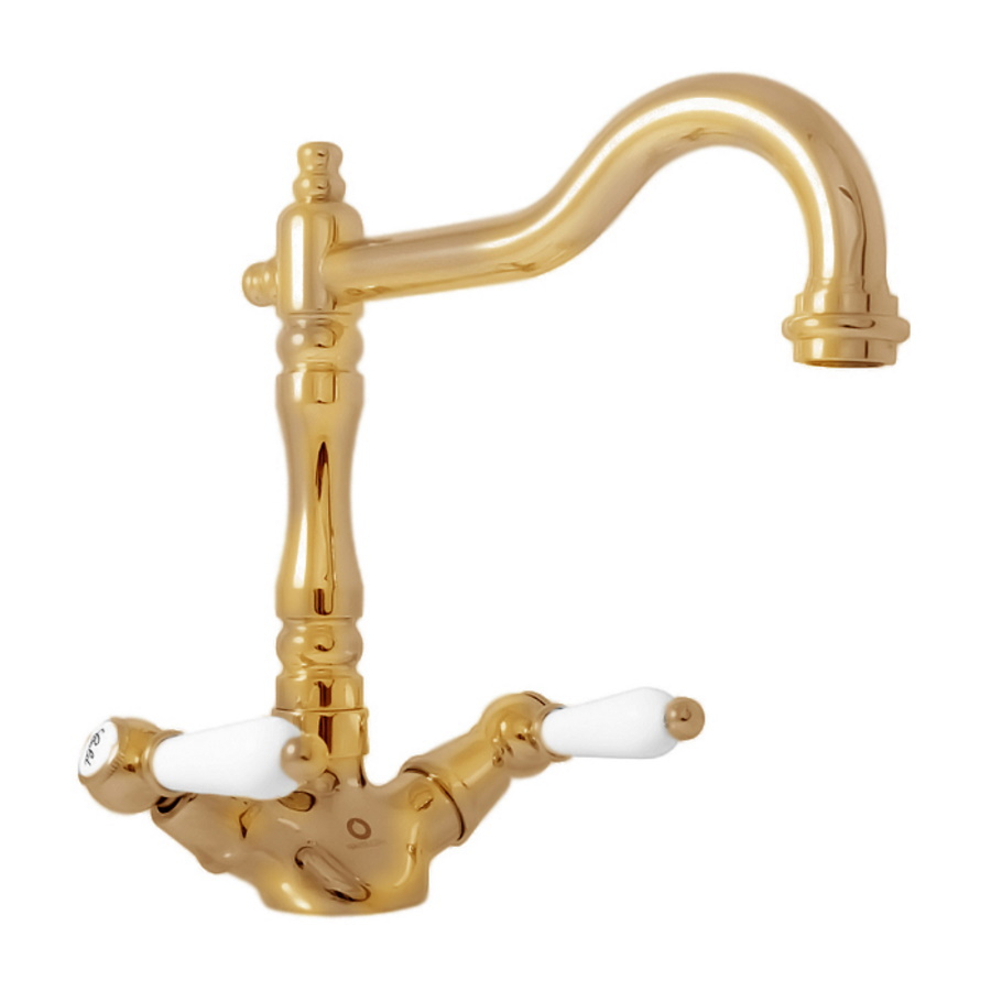 

Смеситель Rav Slezak Morava retro MK521.5/8Z для раковины, золото, Morava retro MK521.5/8Z