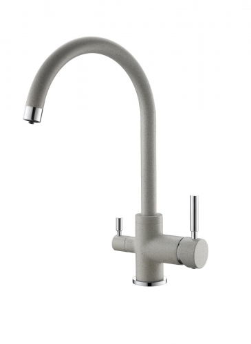 

Смеситель Emar Quartz ЕС - 3007 для кухни барит, Светло-серый, ЕС - 3007
