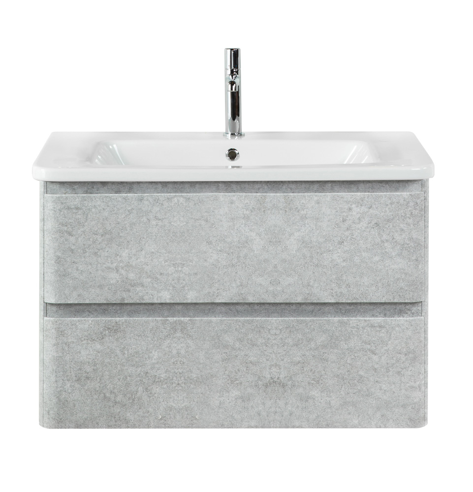 

Тумба с раковиной BelBagno Albano-Cer 80 подвесная, Cemento Verona Grigio, ALBANO-CER-800-2C-SO-CVG