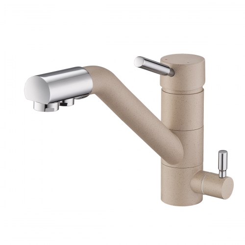 

Смеситель Emar Quartz ЕС - 3008 для кухни сардоникс, Бежевый, ЕС - 3008